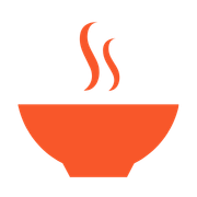 tallrik med ånga ovanför som symbol för frukost