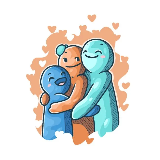 Den digitala kramen Gruppkram illustration av Elin Östberg