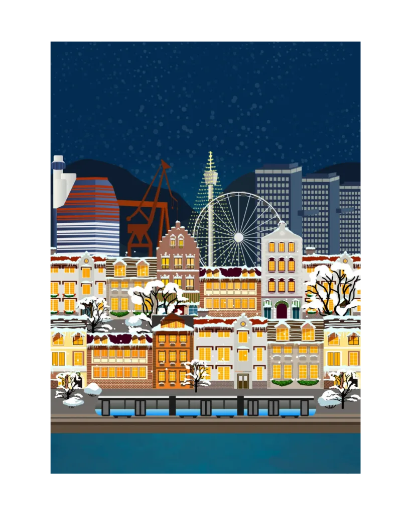 Julkort Illustration Göteborg Sandra Malmtoft